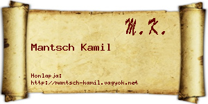 Mantsch Kamil névjegykártya
